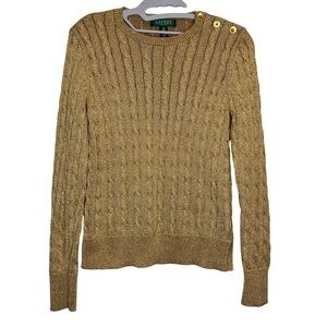 Lauren Ralph Lauren Metallic Gold Sweater